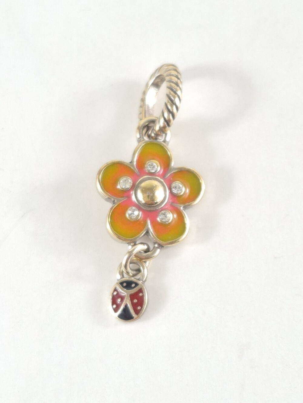 Brighton Flower Ladybug Enamel Charm